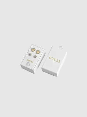 Yellow Clear Crystal Stud Earrings Guess