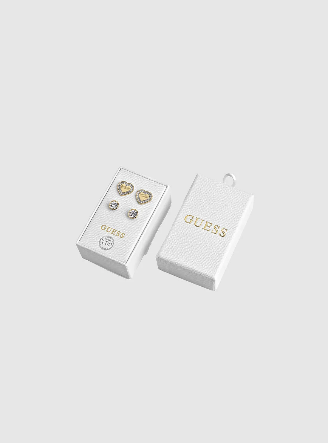 Yellow Clear Crystal Stud Earrings Guess