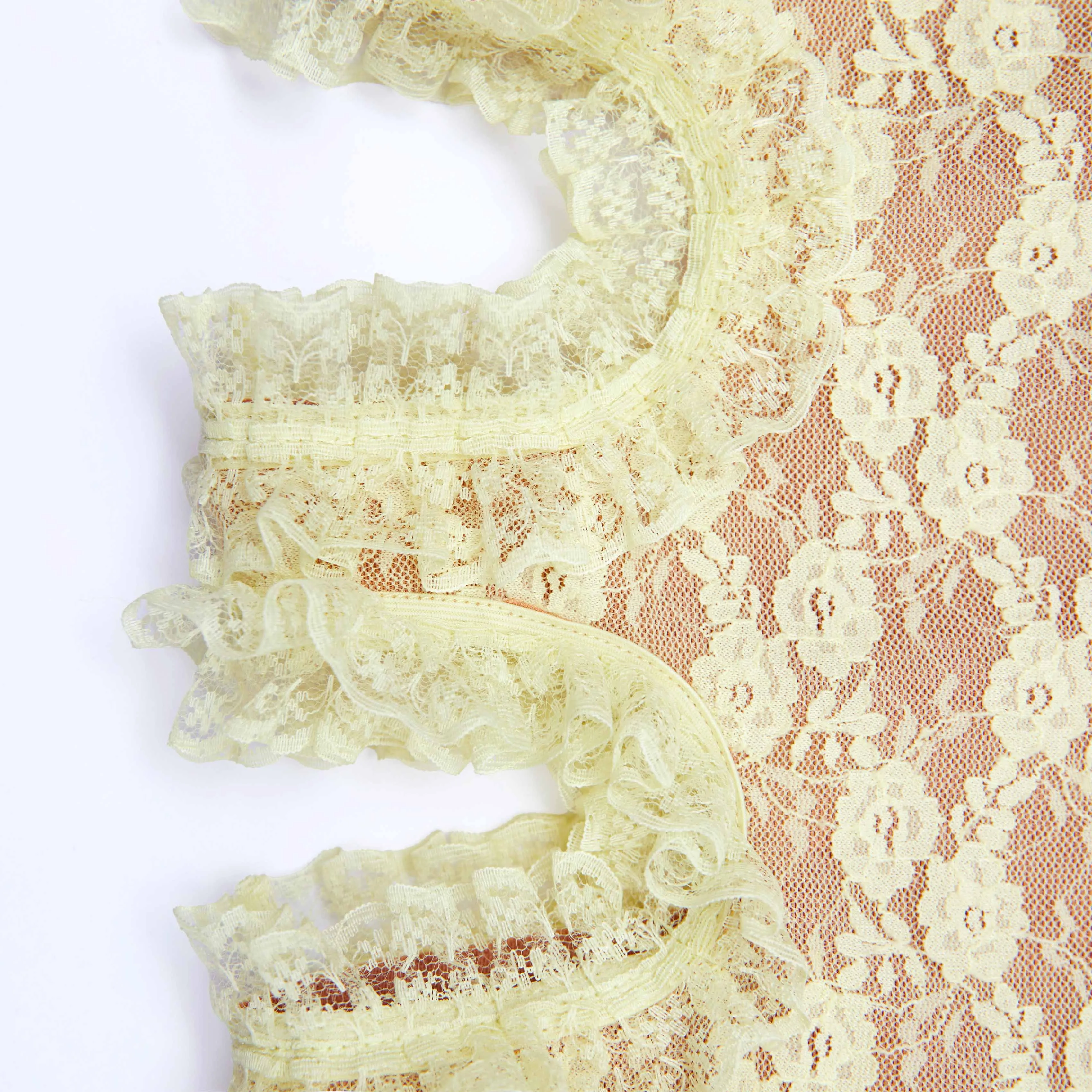 Yellow Lace Cut Out Midi Skirt Self Portrait
