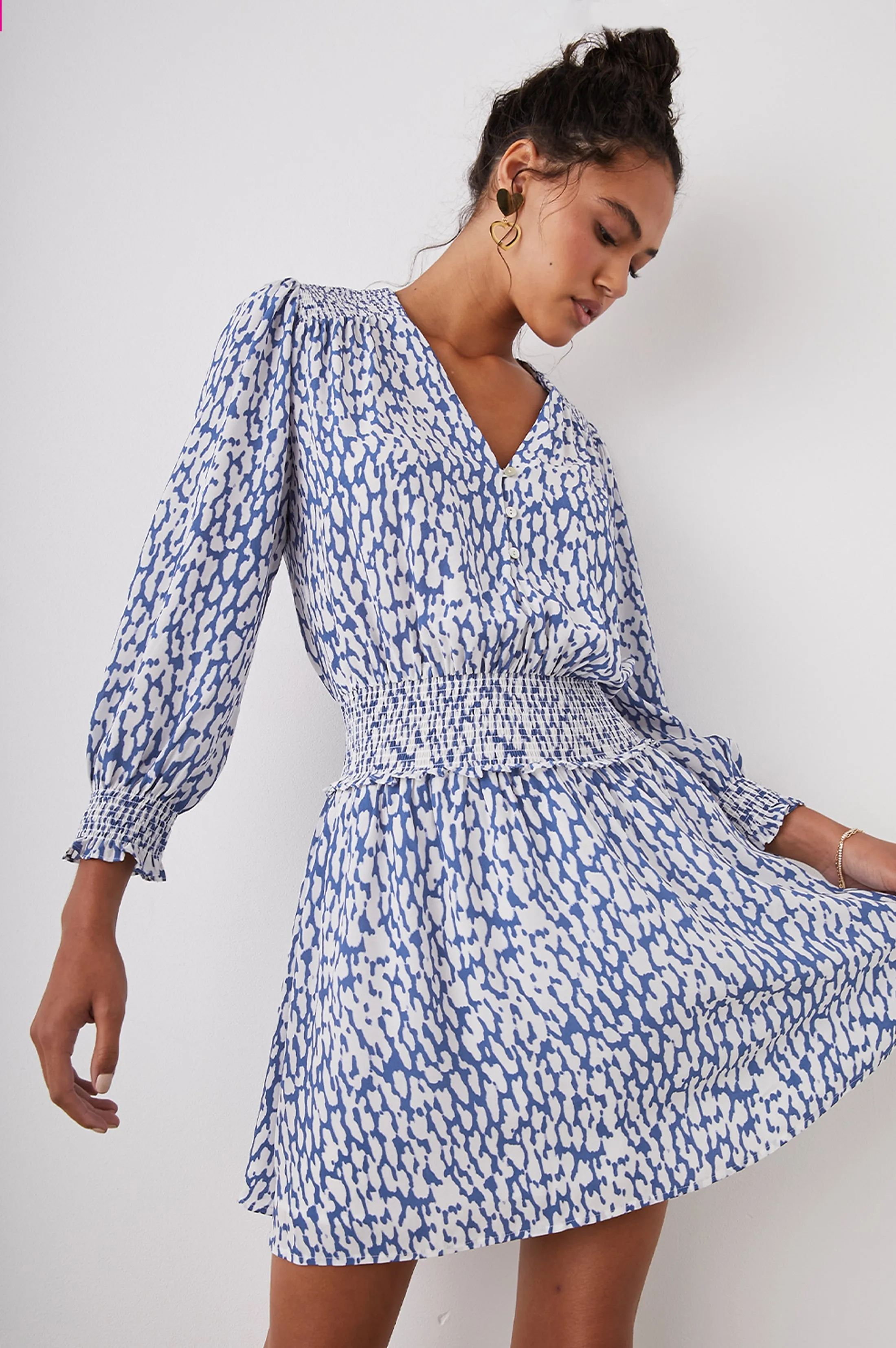 ZANA DRESS - COBALT STATIC LEOPARD Rails