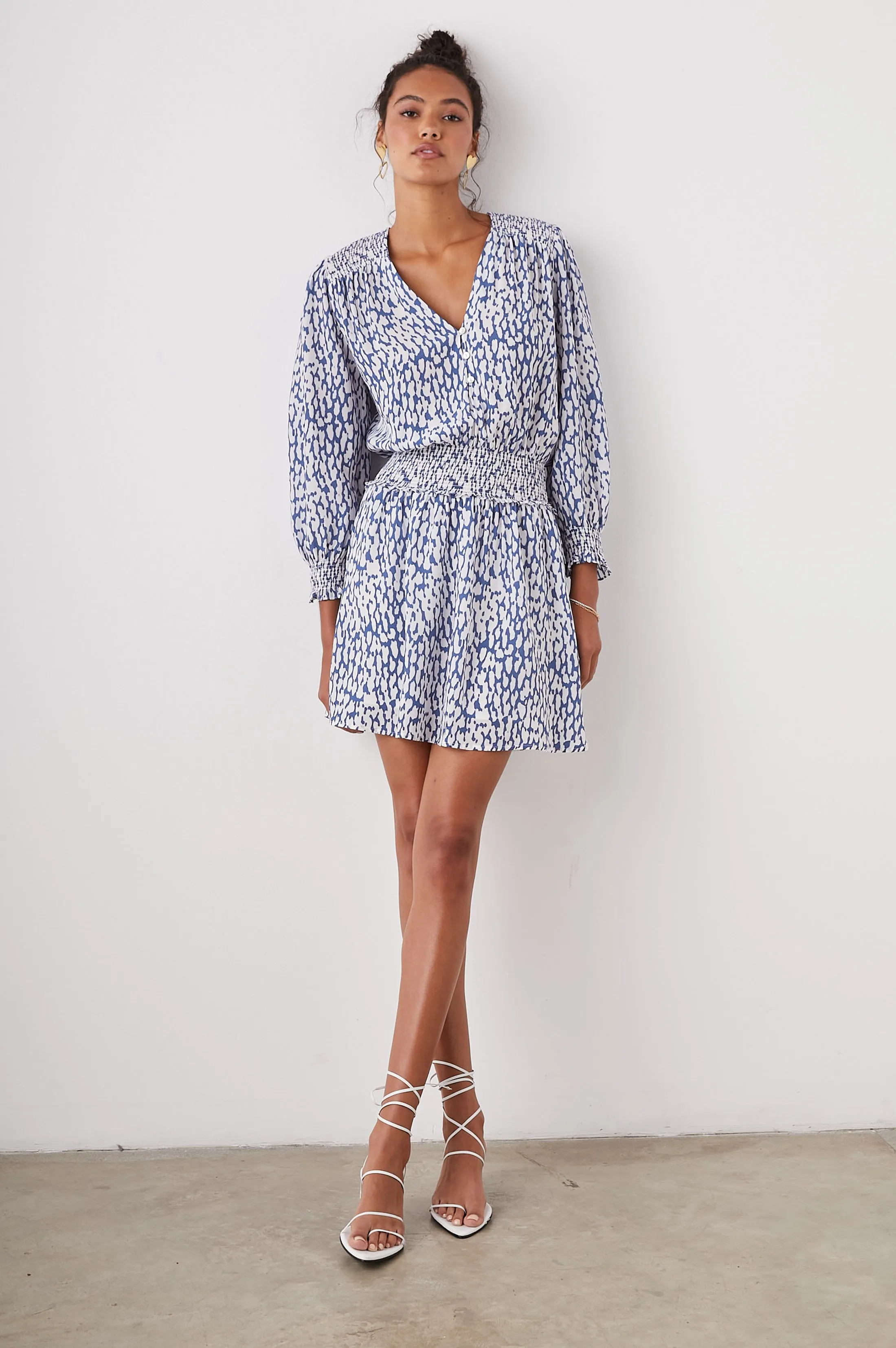 ZANA DRESS - COBALT STATIC LEOPARD Rails
