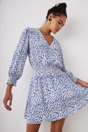 ZANA DRESS - COBALT STATIC LEOPARD Rails